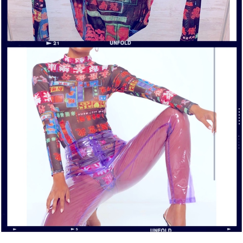 Oriental print bodysuit pretty little thing